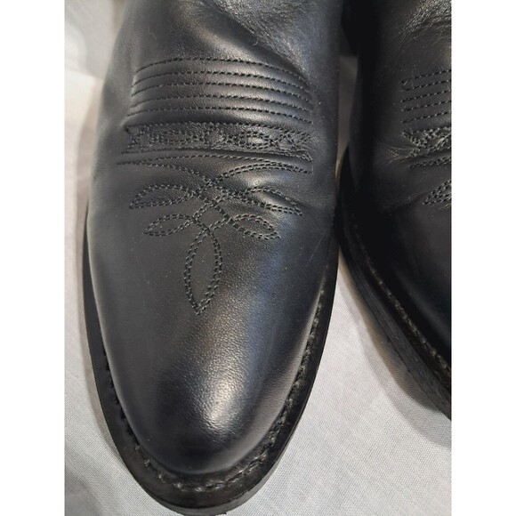 Smoky Mountain Mens Pull On Denver Cowboy Black Leather Boot Size 10  4032 - Picture 6 of 12